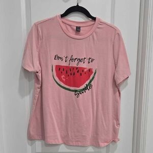 Pink Tee with Watermelon Graphic